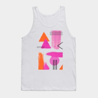 Abstract Composition in Pink and Orange Tank Top